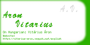 aron vitarius business card